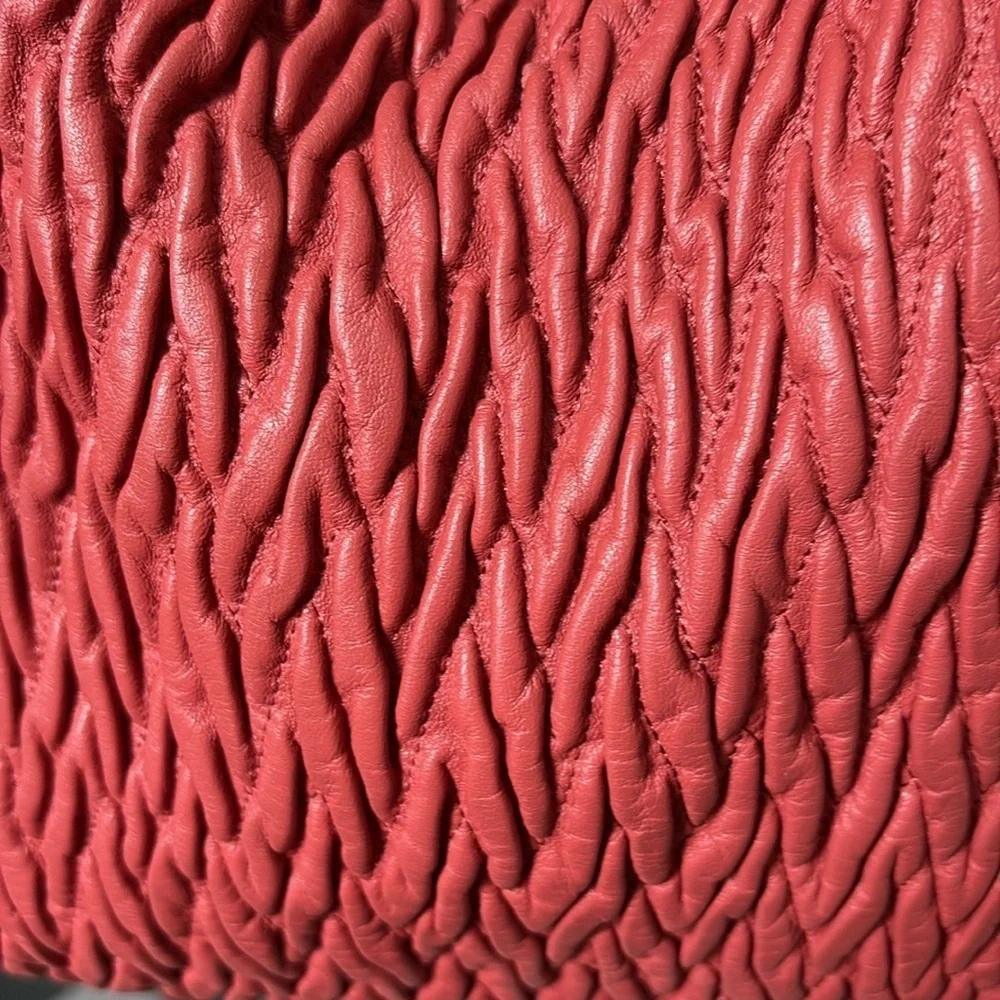 Coach   Madison Phoebe shoulder bag 3 compartment gathered quilted leather Coral